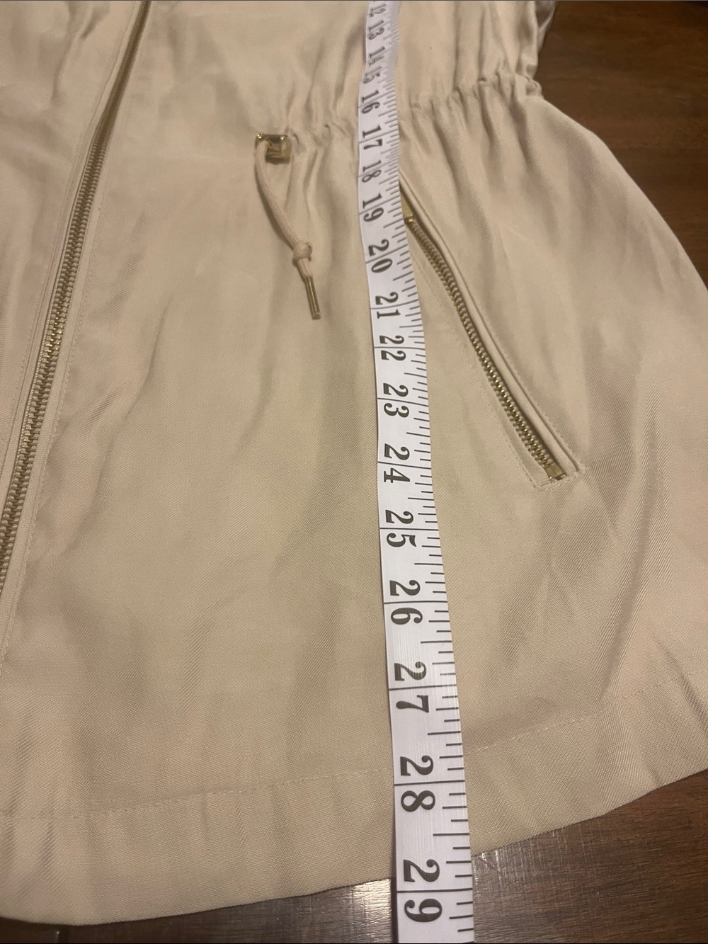 Zara Light Beige Zip-Front Drawstring Utility Jacket - Picture 11 of 14